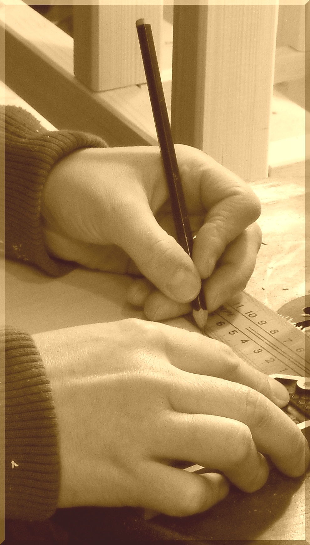 Hände am Werk
